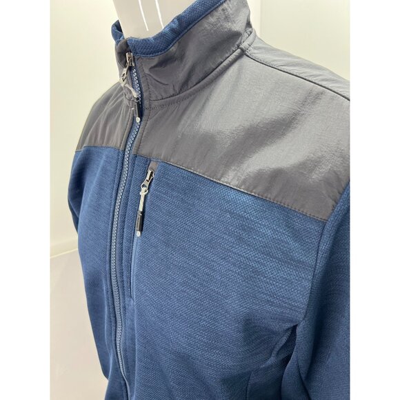 Orvis Men Performance Jacket Medium M Blue Full Zip Fleece Lined Hiking Outdoors - Picture 2 of 10